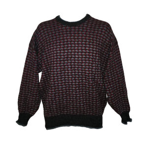Saddles Vintsge Retro Geo Wool Crewneck Sweater - Men's